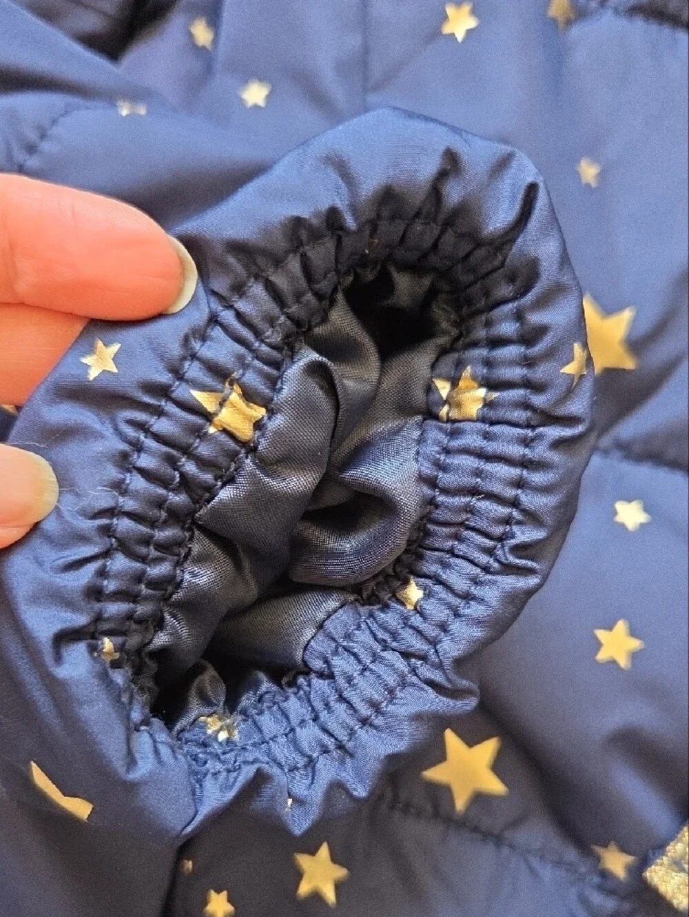 Old Navy Navy Puffer Jacket with Gold Star Print